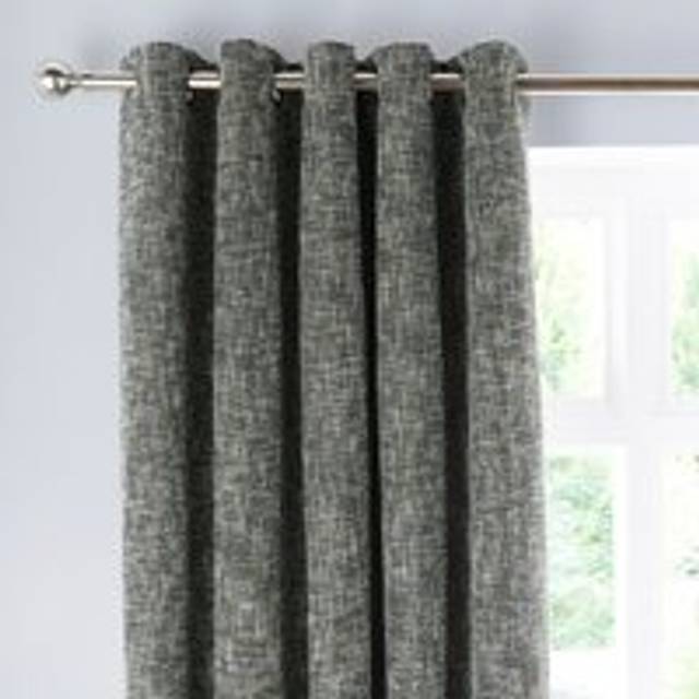 Everson Boucle Eyelet Curtains - Green