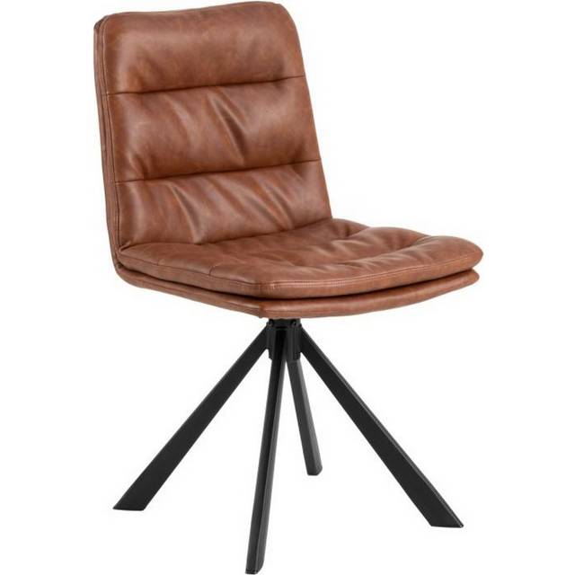 Furniture To Go Dean Brandy Pu Swivel Dining Chair Set Of 2, Brown