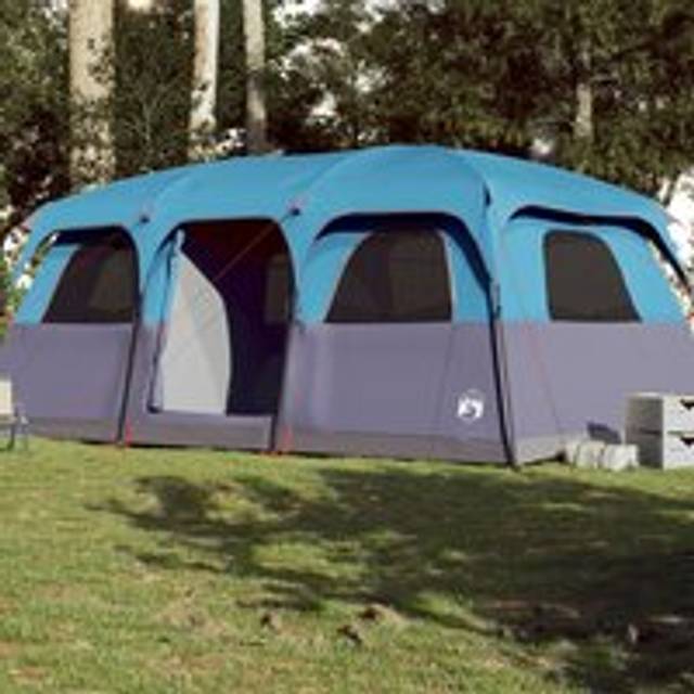 Family Tent Cabin 9-Person Blue Waterproof - One Size