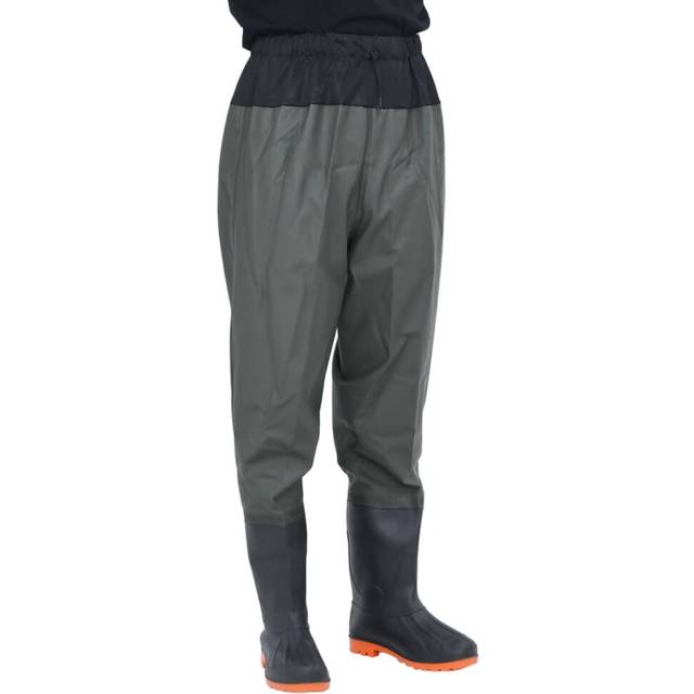 vidaXL Waist Waders with Boots Dark Green Size 44
