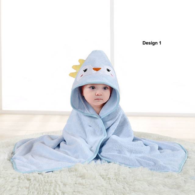 Toddler baby hooded bath towels newborn kids bathrobe soft beach towel large