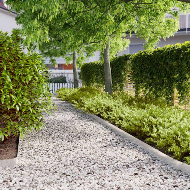 vidaXL Lawn Edgings 10 pcs 10x103 cm Stainless Steel - Silver