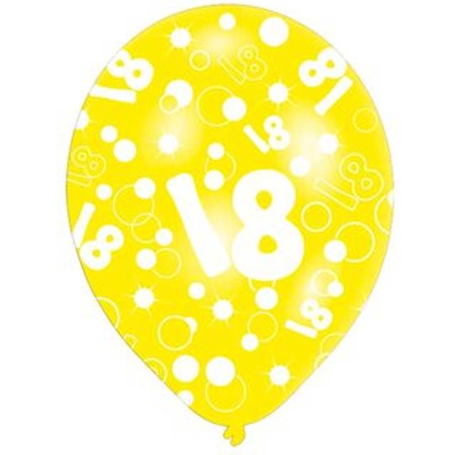 Amscan 11" helium quality balloons 18th birthday 28cm latex balloons (6 pieces)