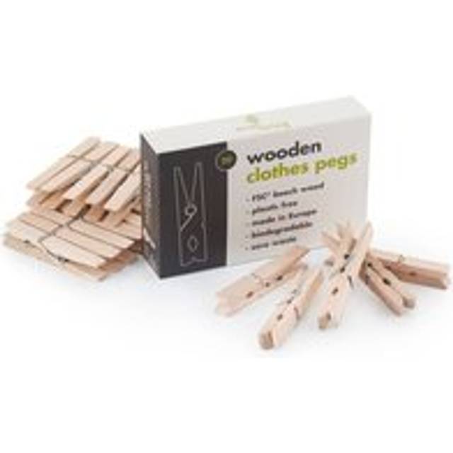 EcoLiving Wooden Clothes Pegs - Pack of 20