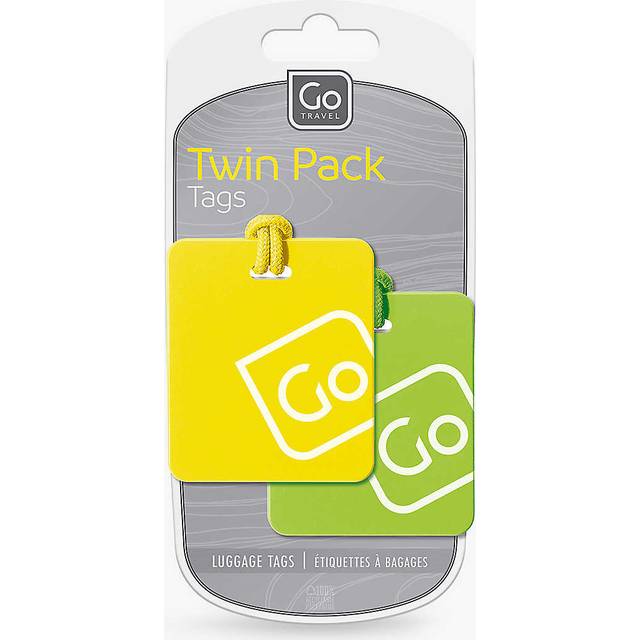 GO Travel Branded Pack of Two Woven Luggage Straps - Yellow, Green