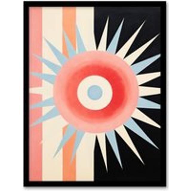 Wall Art Print Aquarius Supernova Universe Sun Abstract Minimalist Art Framed - Black - W12 inch x H16 inch