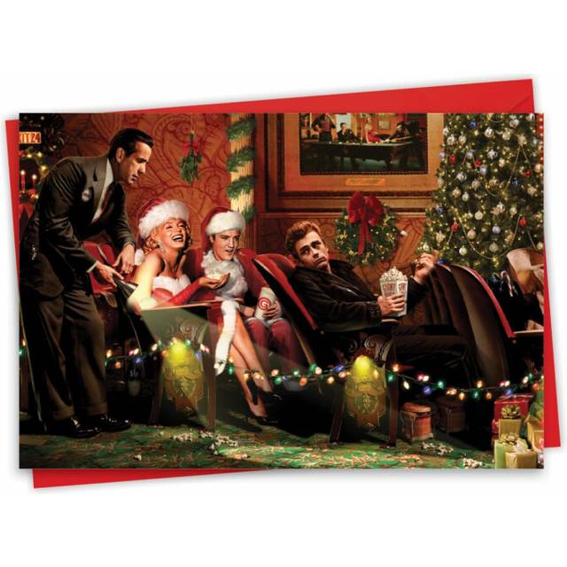 NobleWorks 3925 Popcorn Stars Inappropriate Christmas Card with Envelope