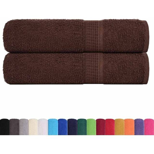 vidaXL Duschhanddukar 2 st brun 70x140 cm 360 gsm 100% bomull
