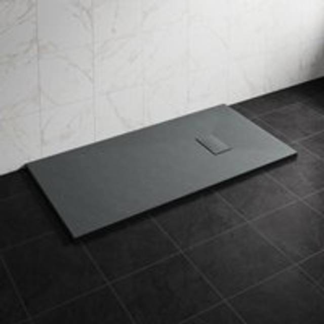 1600 x 700mm smc Anthracite Rectangle Slate Effect Bathroom Shower Tray - NRG