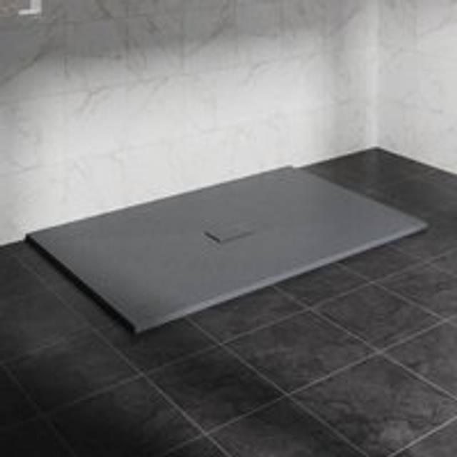 1700 x 1000mm smc Anthracite Rectangle Slate Effect Bathroom Shower Tray - NRG