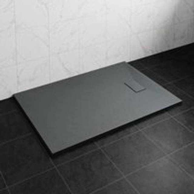 NRG - 1400 x 900mm smc Anthracite Rectangle Slate Effect Bathroom Shower Tray