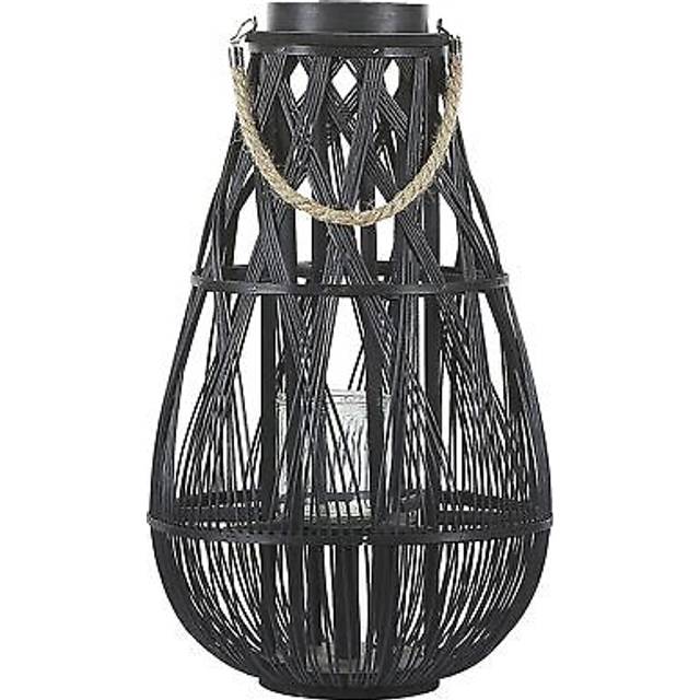 Lantern TONGA Bamboo Wood 56 cm Black