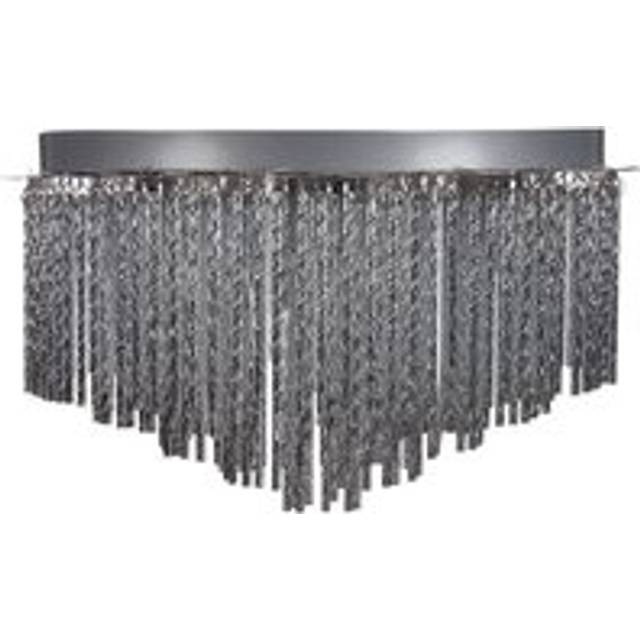 Modern Chandelier Pendant Lamp Metal Aluminum Rods Chrome Finish Silver Firvida