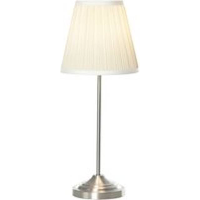 Modern Table Lamp with Pleated Fabric Lampshade and Metal Base