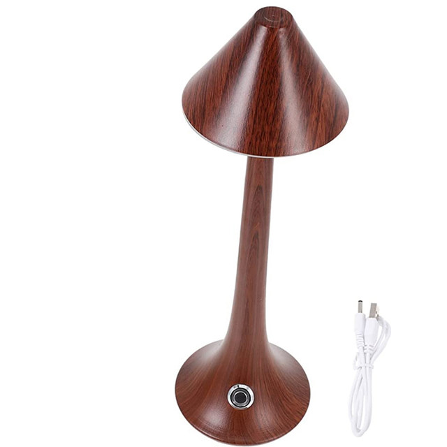 Restaurant Table Lamp Bedroom Night Dimming LED (Mahogany Color)