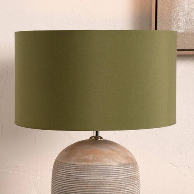 Sage green cylinder lampshade poly cotton drum shade for table and floor lamps