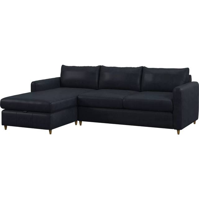 John Lewis Bailey II LHF Chaise End Leather Sofa Bed, Light Leg