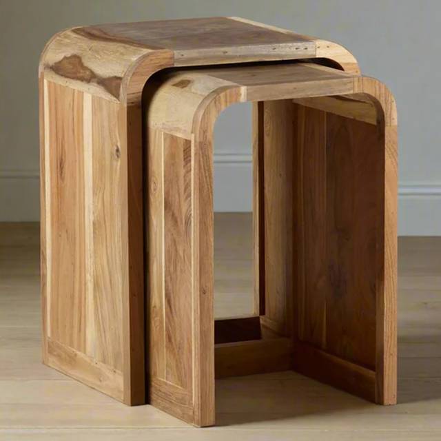 Brooklyn Aleiny Hardwood Nest of Tables Set of 2 - Brown