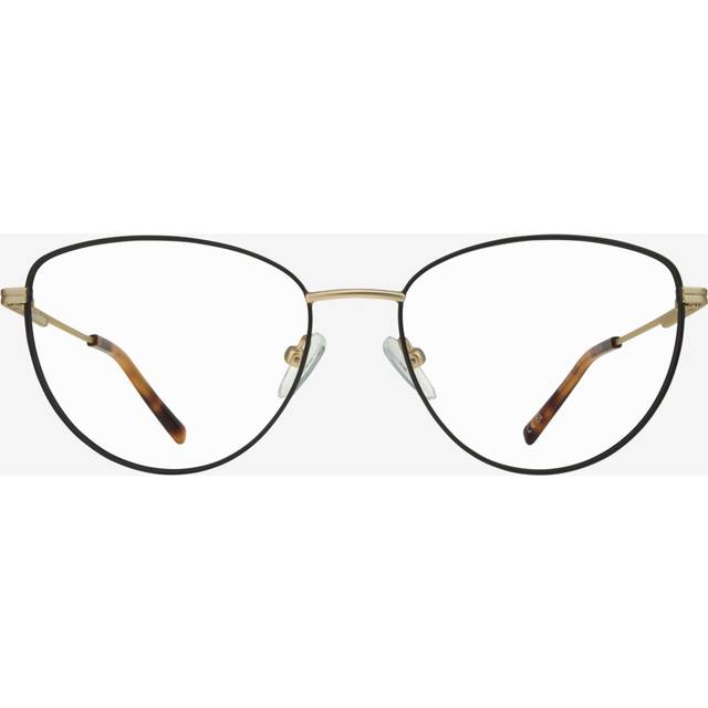 Shiny Brown/Matte Gold cat-eye Metal eyeglasses Online - Full Rim - Janey - havana (Large)