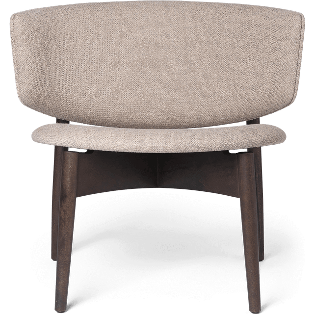 Ferm Living - Herman Lounge - Lounge stol - Dark Stained Beech/Sand, Wood - Bouclé - W: 72.5 x H: 71 x D: 64.5 cm
