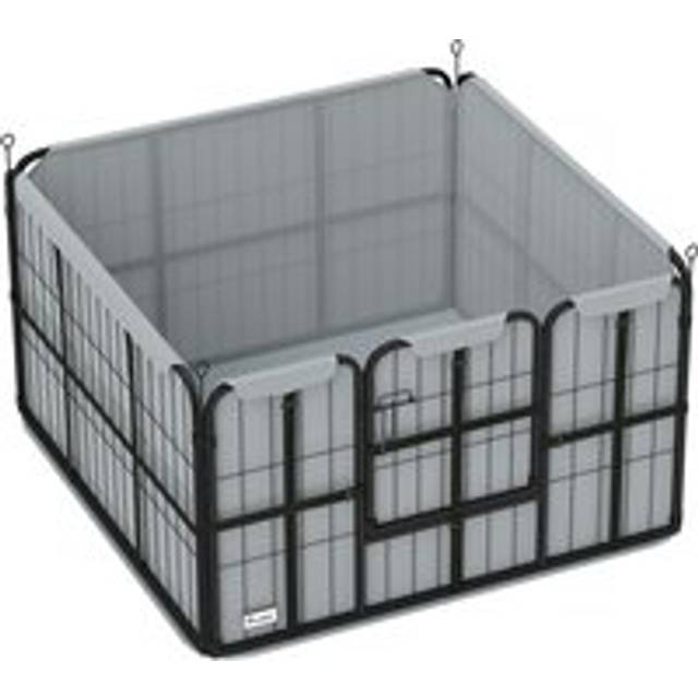 PawHut Dog Whelping Box w/ Washable Pee Pad, Windproof Cloth, Black, Black