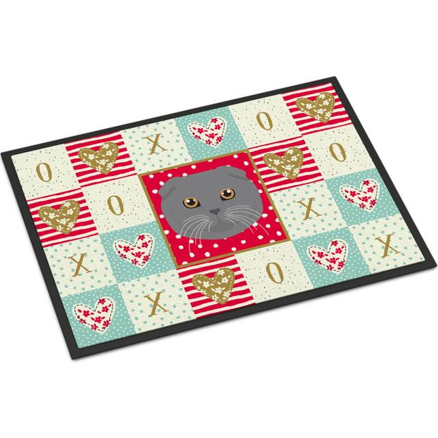 """""Caroline's Treasures Scottish Fold Cat Love Indoor or Outdoor Mat 24x36 doormats  Multicolor"""""