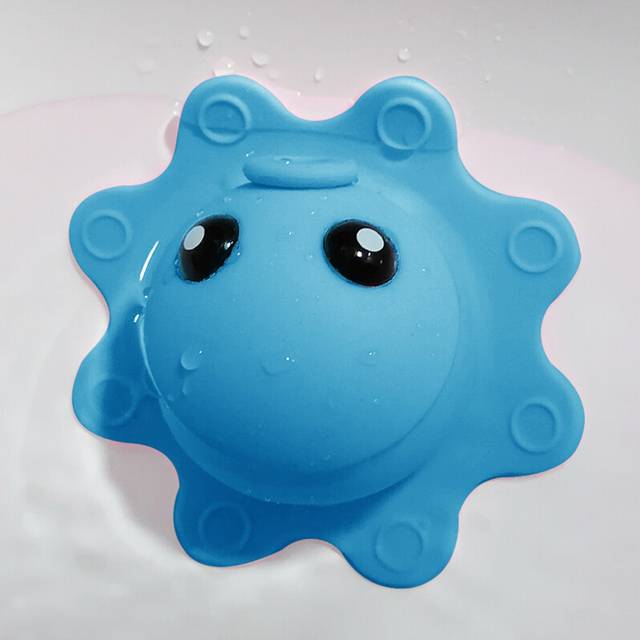 (Blue) Silicone Bath Tub Overflow Drain Cover Silicone Bathtub Overflow Cover