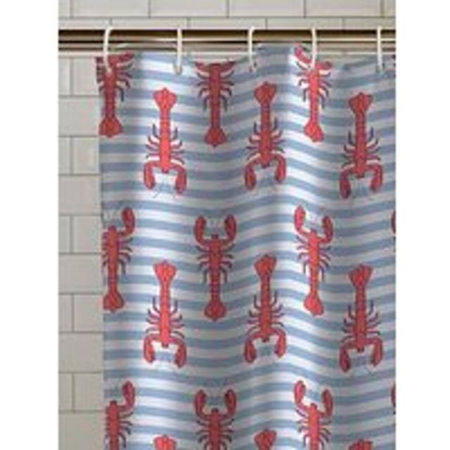 Lobster Shower Curtain Panel - Red (180cm H X 180cm W)