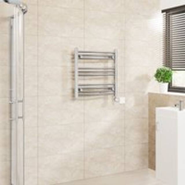 Warmehaus - Touch Screen Thermostatic Towel Rail Curved Chrome 600x600mm