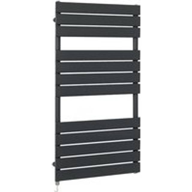Lustro Electric - Modern Anthracite Flat Panel Heated Towel Rail Radiator with Simple Heating Element - 1200mm x 600mm - Milano