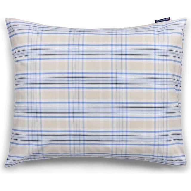 Lexington - Checked Poplin Örngott 65x65 Cm Beige/ - Blå