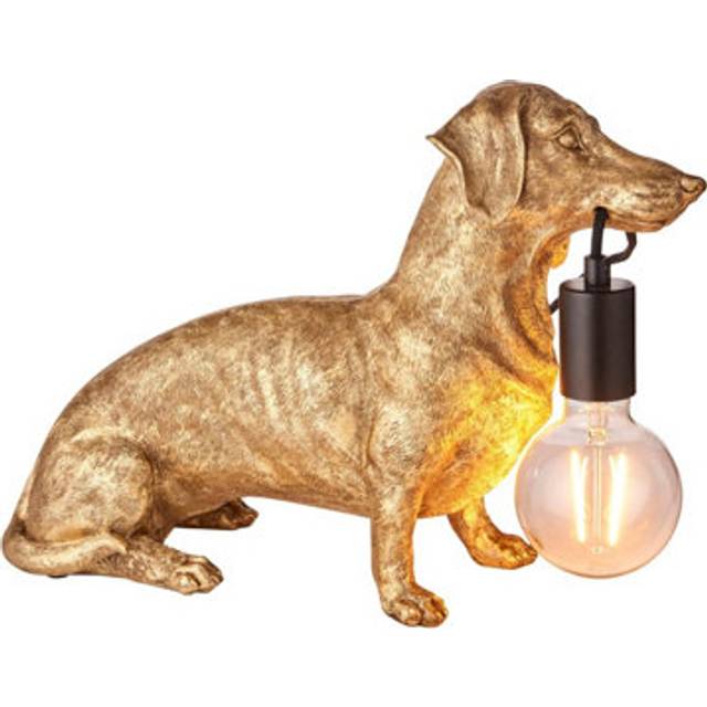 Merano Modica Vintage Gold Matt Black Table Lamp - 43 x 15 x 31cm