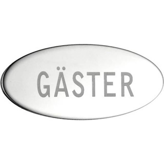 Smedbo Toalettskylt XTRA Polerat Rostfritt Stål Gäster