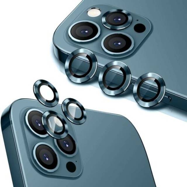 Camera protectors for iphone 12 pro set of 3 glass black