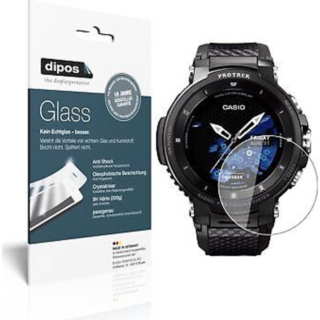 2x screen protector for casio pro trek smart wsd-f30 flexible glass 9h dipos