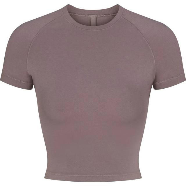 SKIMS Cropped Raglan T-Shirt | Purple | Large | New Vintage - Zinc