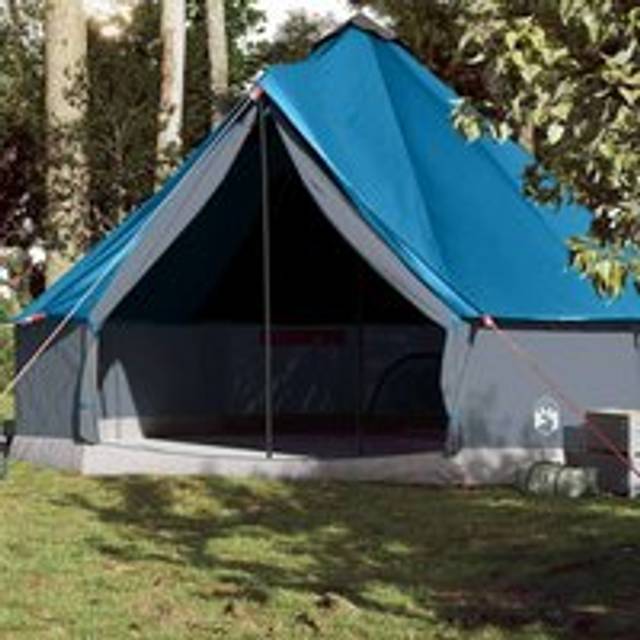 Family Tent Tipi 10-Person Blue Waterproof - One Size