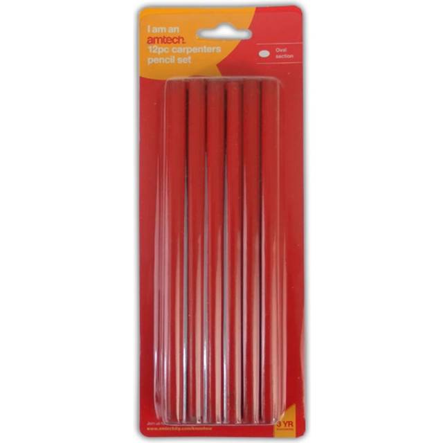 Amtech 12 Piece Oval Carpenters Pencils Soft Lead