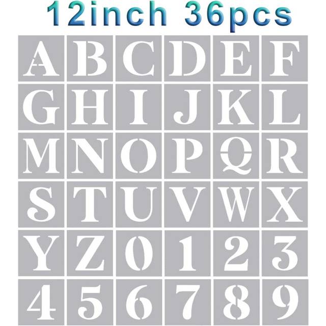 Letter Stencils 12 Inch Alphabet Stencils for Painting on Wood Numbers Letters Stencil for Wall Drawing Templates for Arts Craft