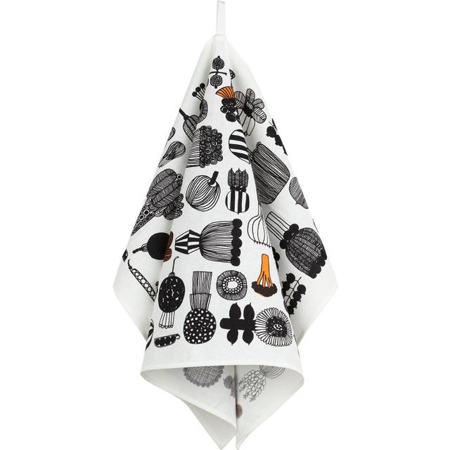 Marimekko Puutarhurin parhaat kökshandduk 47x70 cm White-black-orange - Orange