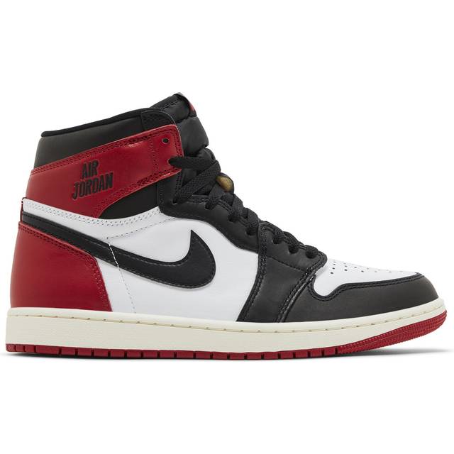 Jordan Black/red/white Leather Brand Detail Air 1 Retro Hi OG Trainers, Size: 10.5 - Black/Red/White