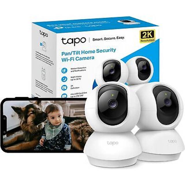 Tapo wifi indoor camera, 2k 3mp full hd baby camera, 360° security wireless pe