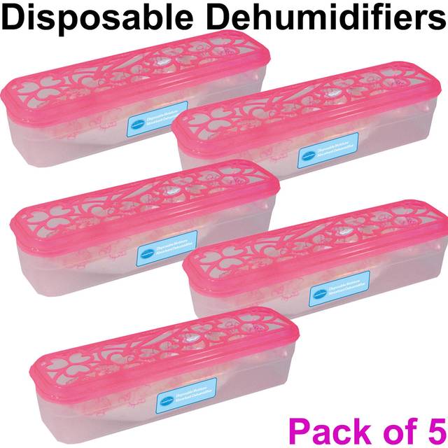 5x 0.4L Disposable Moisture Absorber Dehumidifier Interior Room Damp Preventer