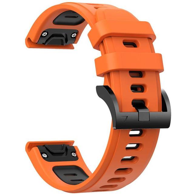 (Orange,Black, 26mm (For Fenix 7X 6X 5X)) 22mm 26mm Silicone Strap For Garmin Fenix 7 7X 6 6X 5 5X Quick Fit Watchband for Garmin Fenix 3/3 HR/3 Sapph