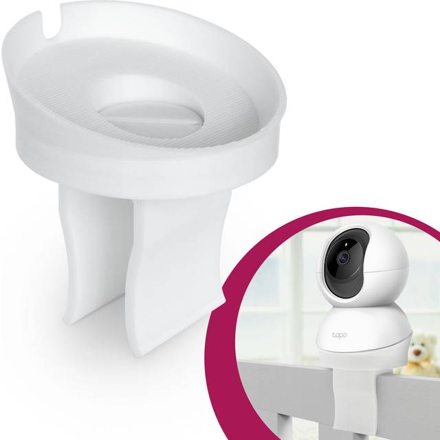 Babymonitor hållare, sänghållare för TP-Link Tapo C200 C210 övervakningskamera, inomhus, vit