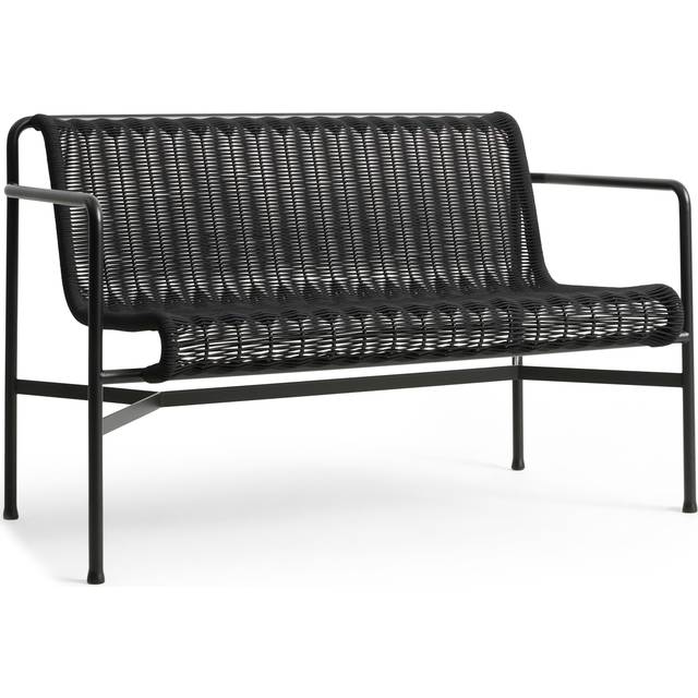 HAY - Palissade Cord Dining Bench - anthrazit/pulverbeschichtet/Sitzfläche Polyester/BxHxT 128x80x70cm - anthracite (80.0 x 128.0 x 70.0cm)