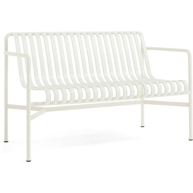 HAY - Palissade Dining Bench - cremeweiß/pulverbeschichtet/BxHxT 128x80x70cm - cream white (80.0 x 128.0 x 70.0cm)