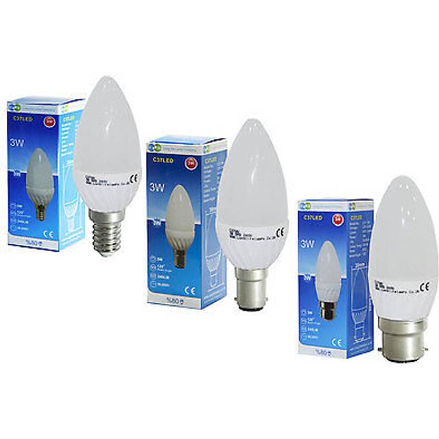 Frosted led candle light bulb 3w warm white in b22, b15, e14