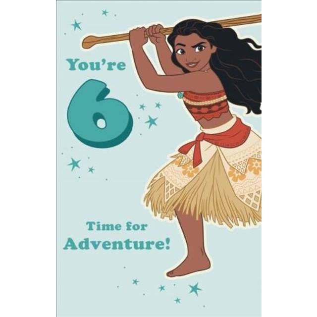 Disney princess moana 6th birthday card daughter sister granddaughter niece