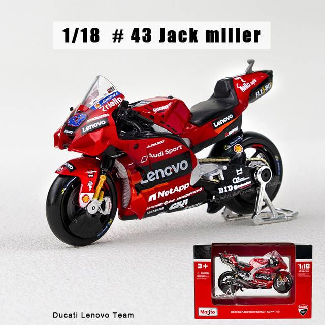 (No43 Jack Miller) Maisto 1:18 NEW 2021 Ducati Lenovo Team #43 #63 Die Moto GP Racing casting